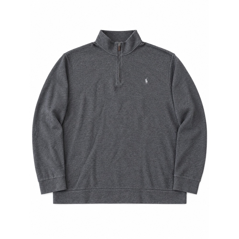 Polo Ralph Lauren Men's 4XLT Tall Gray Quarter-Zip Pullover White Pony